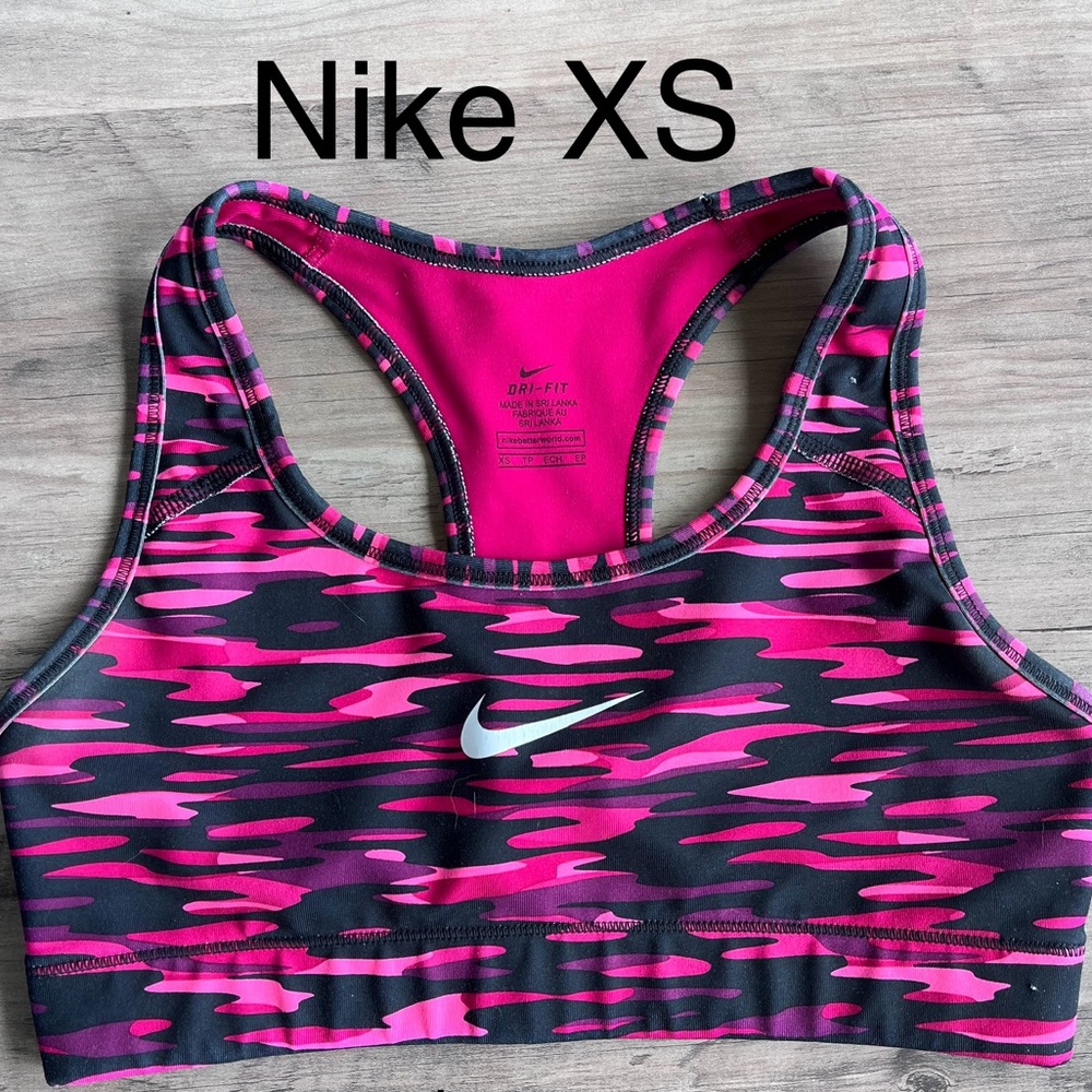 Nike XS pink & black sports bra